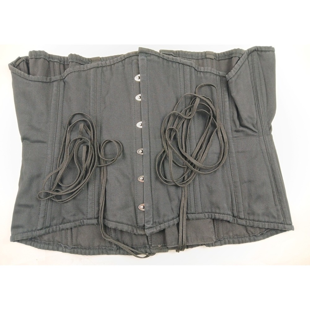 Alter Ego Clothing Womens 42 Steel Boned Corset Top Black Lace Up Waist Trainer